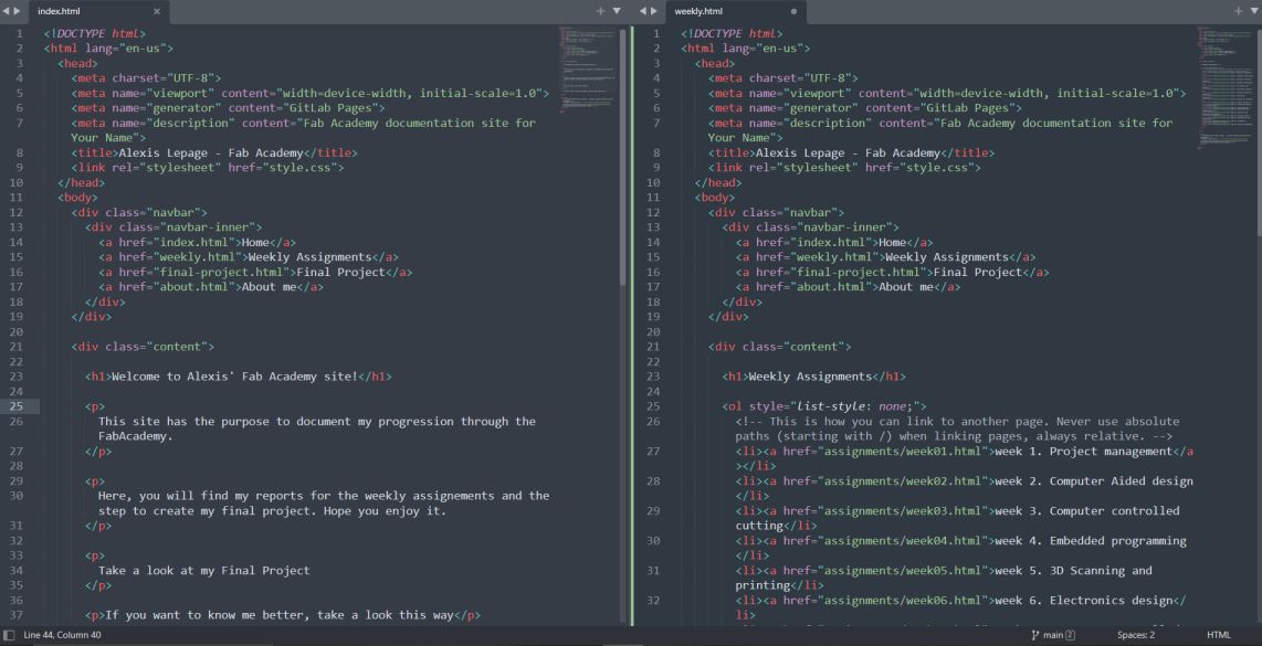 capture of Sublime text 2 columns layout